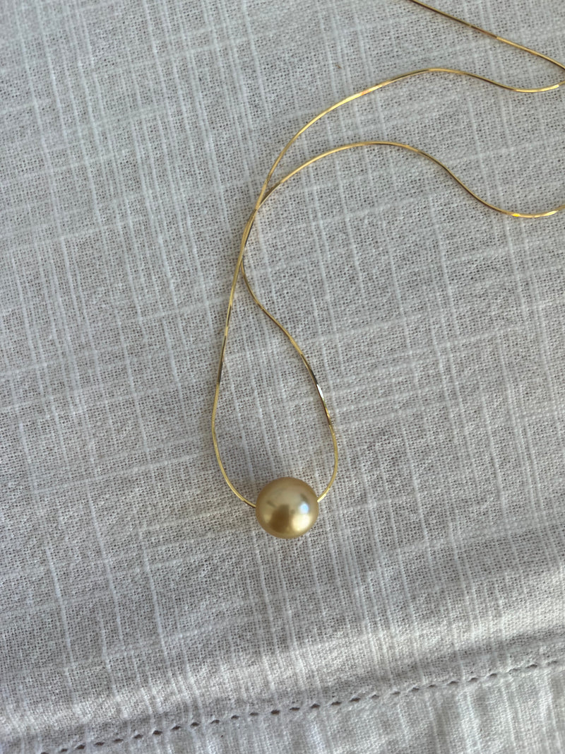South Sea Necklace on 14k Gold Snake Chain