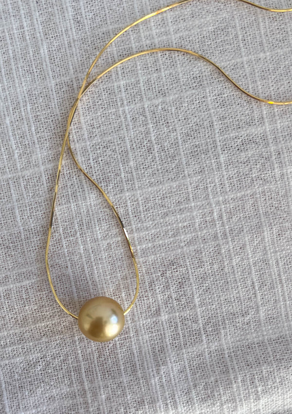 South Sea pearl on 14k Gold Snake Chain