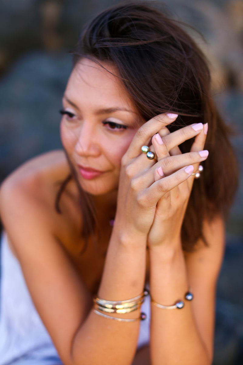 Tahitian Pearl Twin Flame Ring