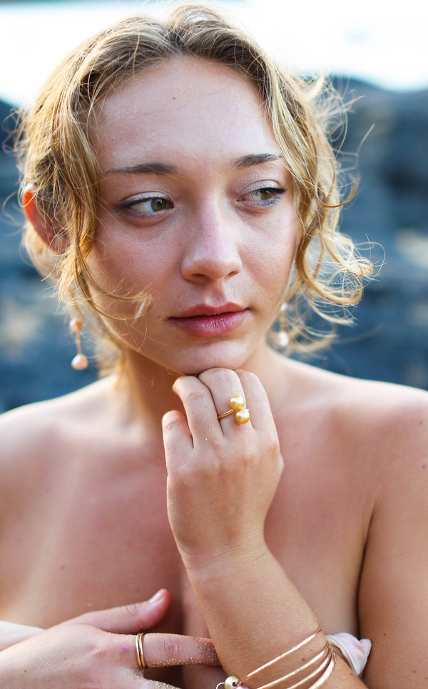 Golden South Sea Pearl Rings