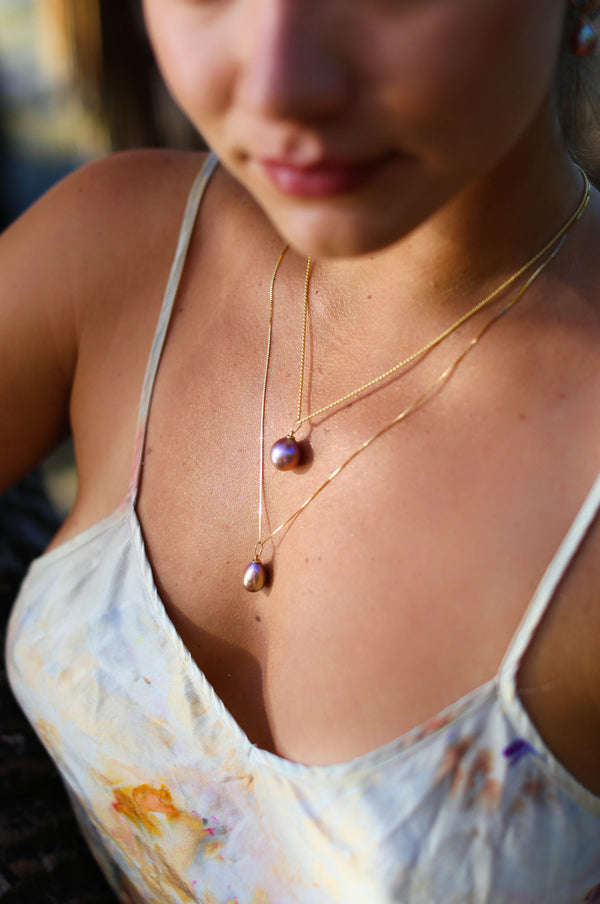 Magenta Edison Pearl Pendant