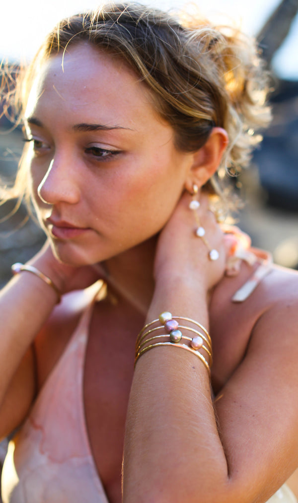 Pink Edison Pearl Bangle