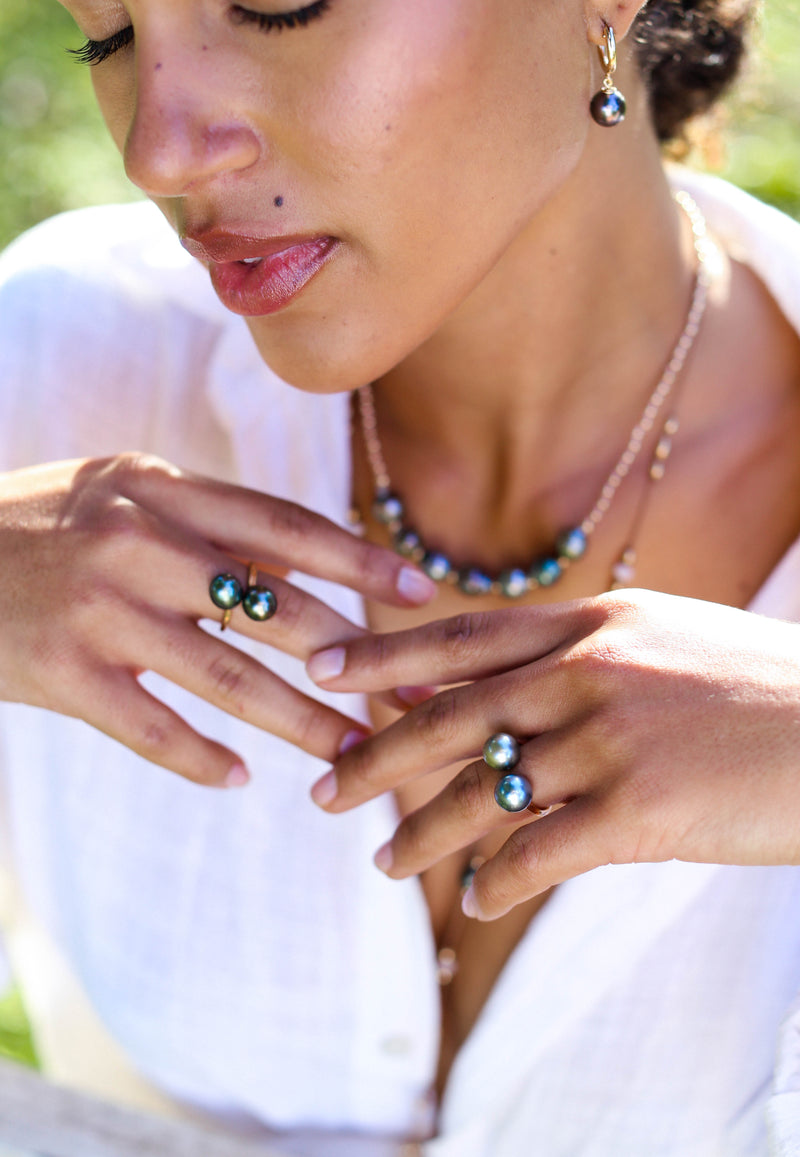 Tahitian Pearl Twin Flame Ring