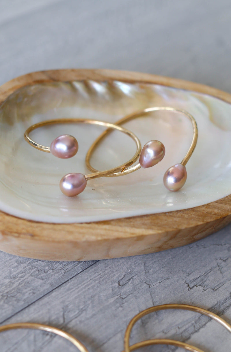 Balance Cuff - Pink Edison Pearls