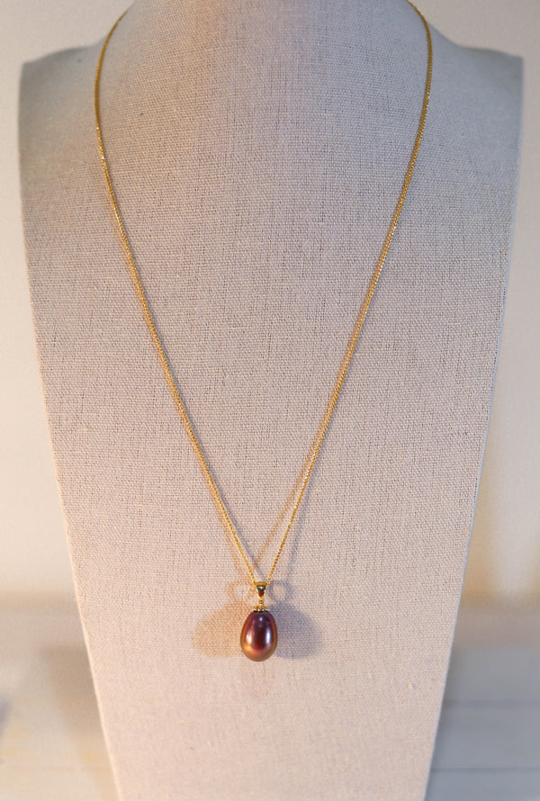 Magenta Edison Pearl Pendant