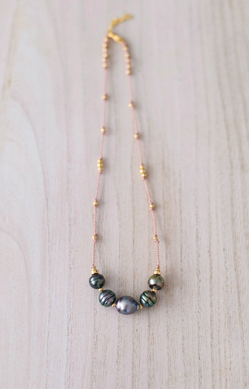 Tahitian Pearls x Rose Silk