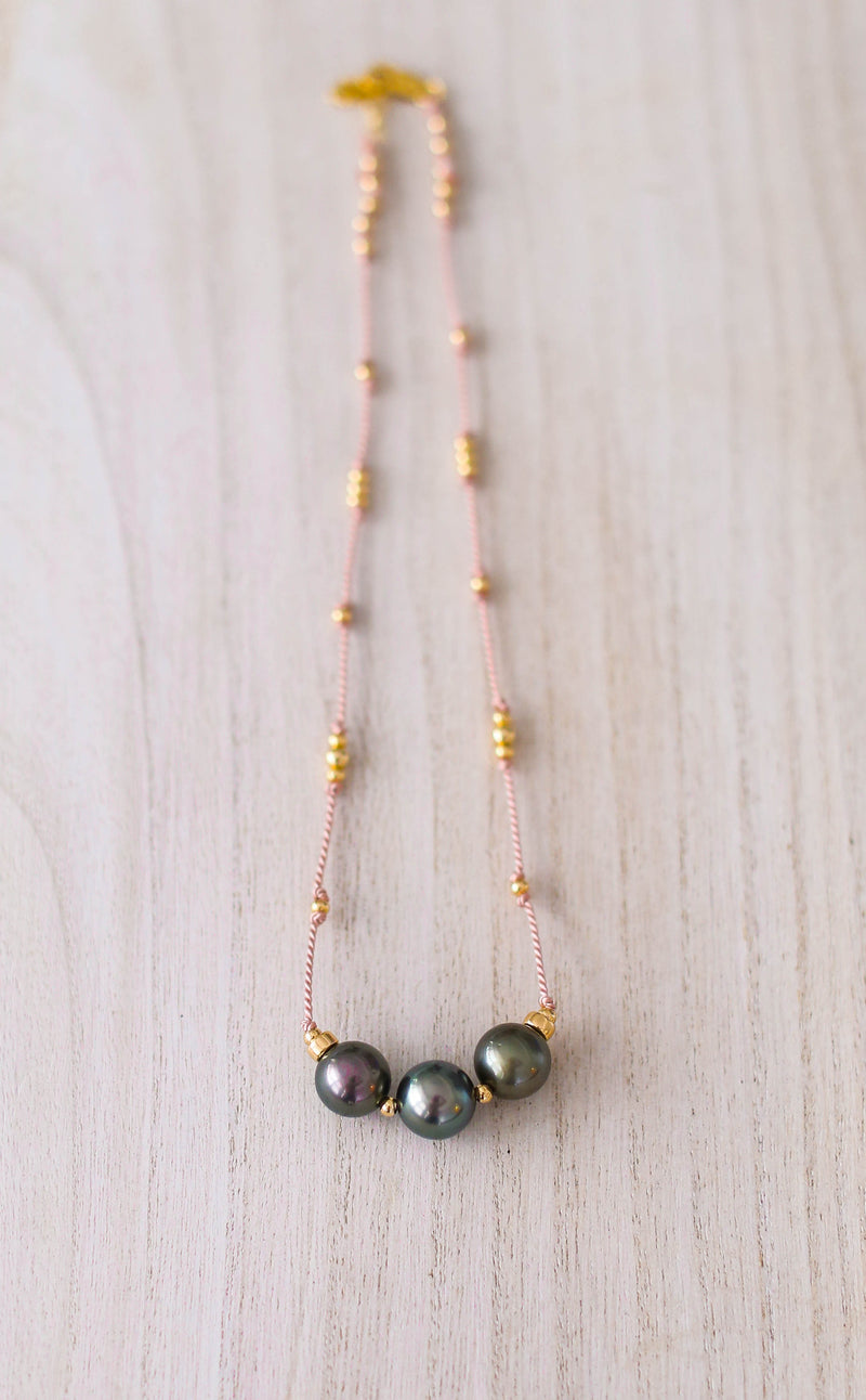 Tahitian Pearls x Rose Silk