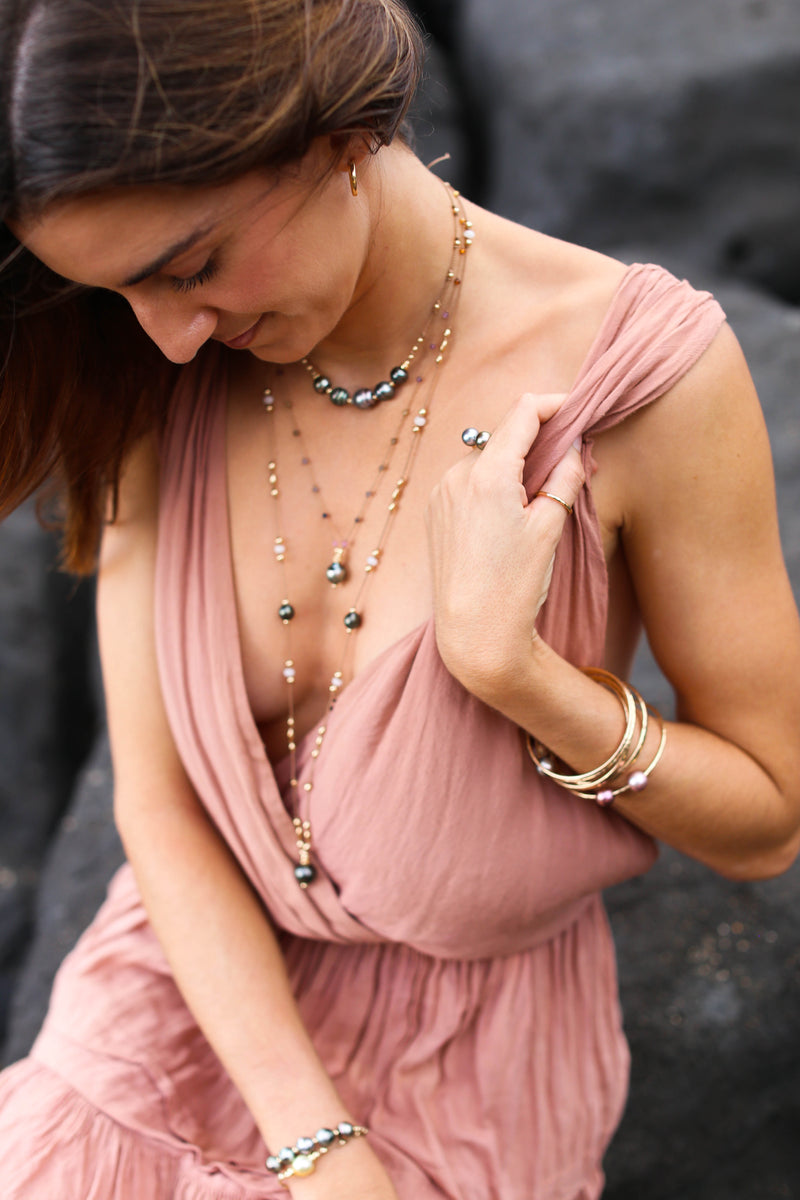 Long Layers - Tahitian Pearls + Silk