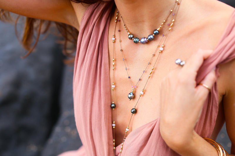 Long Layers - Tahitian Pearls + Silk