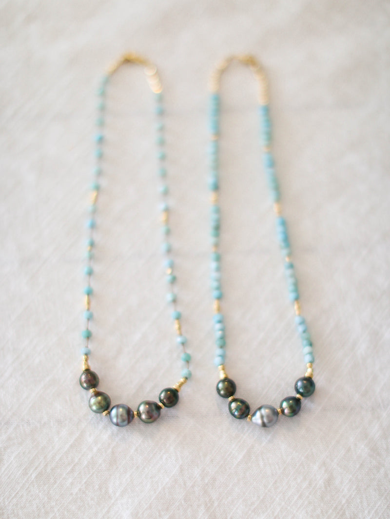 Larimar + Tahitian Pearls (1 left!)