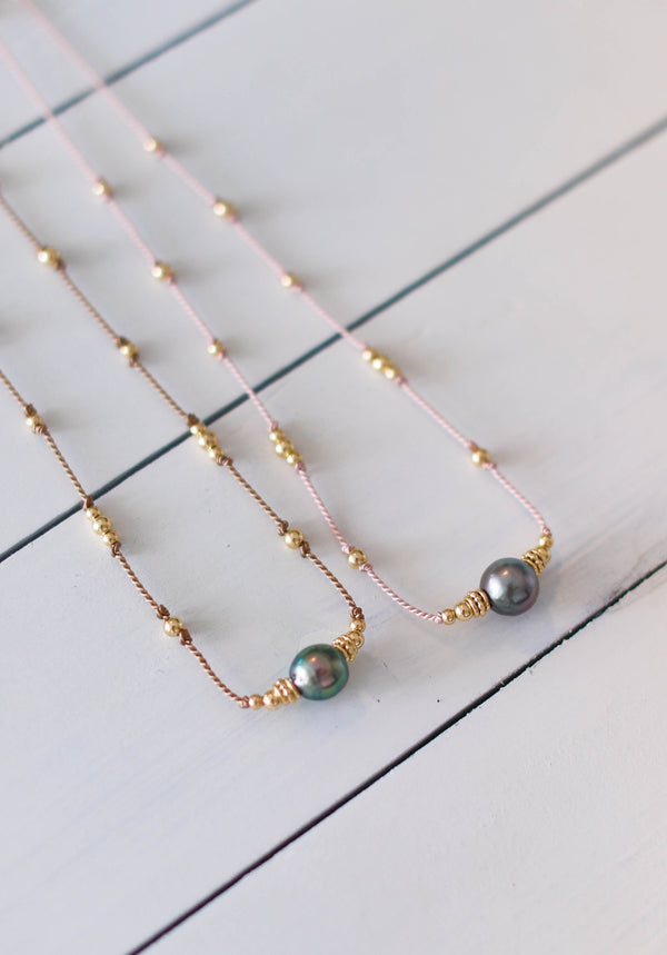 Tahitian Pearls + Silk