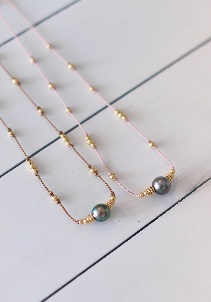 Tahitian Pearls + Silk