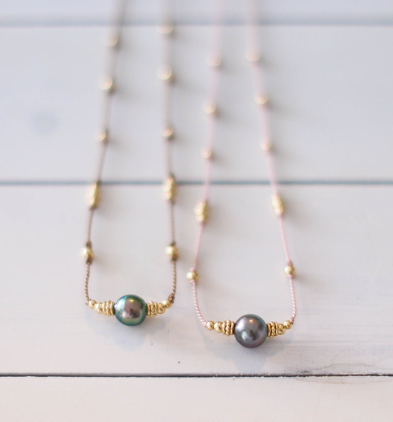 Tahitian Pearls + Silk