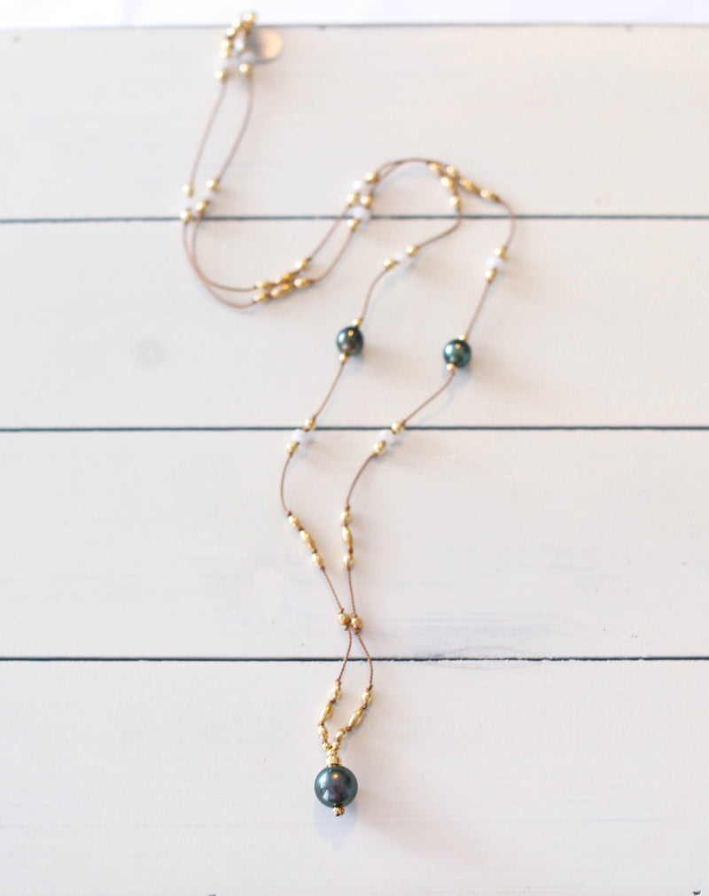 Long Layers - Tahitian Pearls + Silk