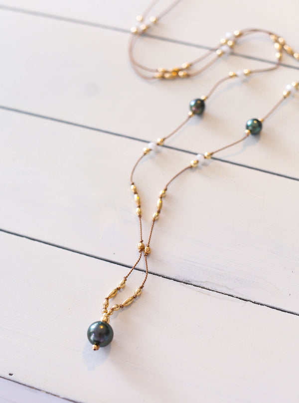 Long Layers - Tahitian Pearls + Silk