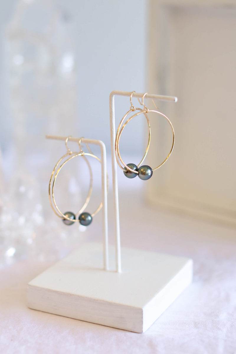 Tahitian Pearl Hoops