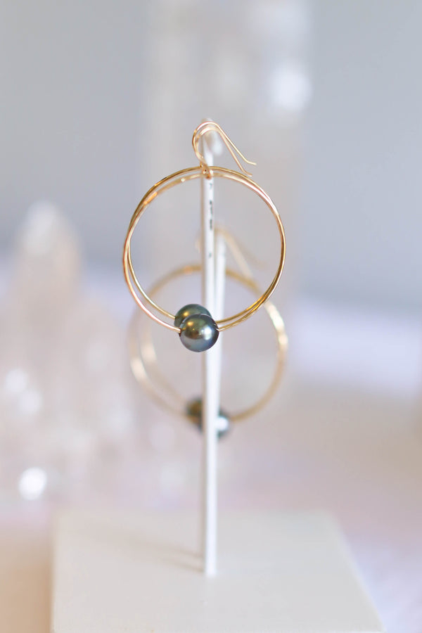 Tahitian Pearl Hoops